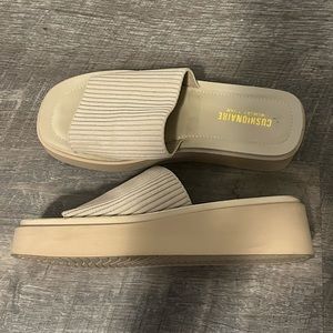 Tan platform sandals